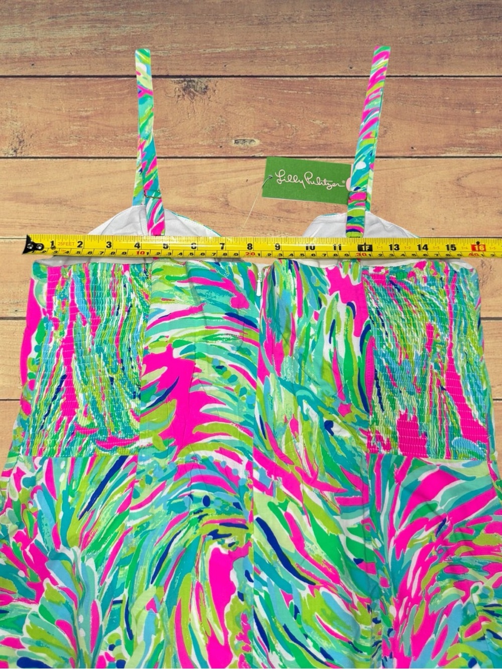 Lilly Pulitzer Morgana Shady Lady Tiered Ruffle Pink & Green Dress Size 14 NWT - Picture 3 of 16